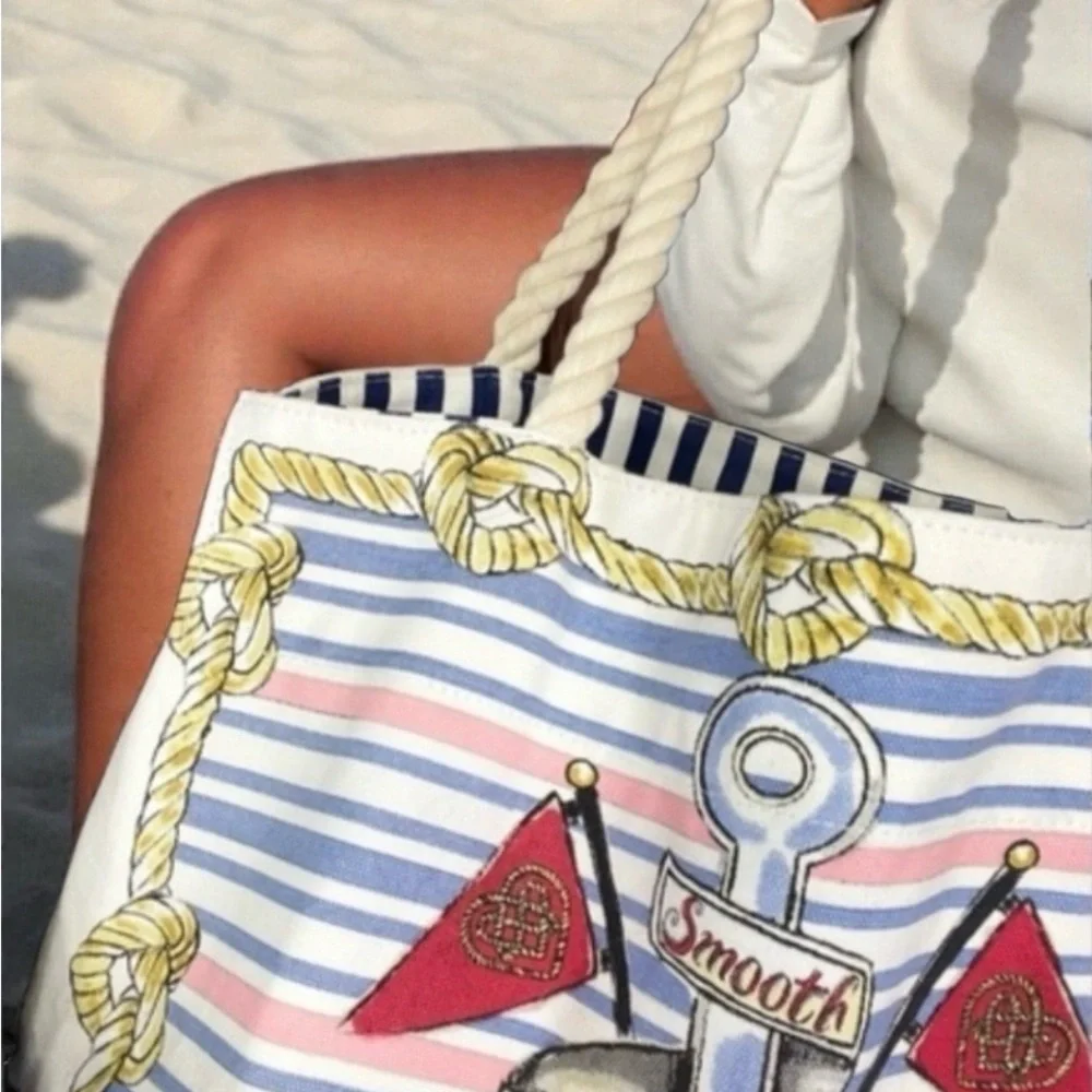 Brighton "Sail Into Summer" Nautical Canvas Tote Bag | NWT | $100 Retail - Picture 2 of 9